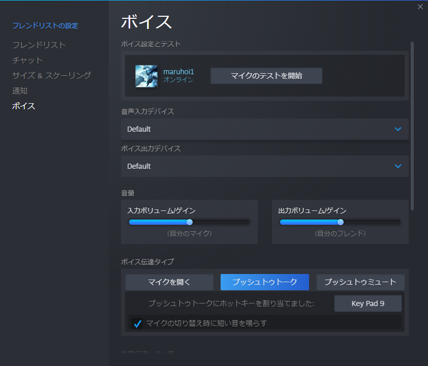 Steam Voice settings