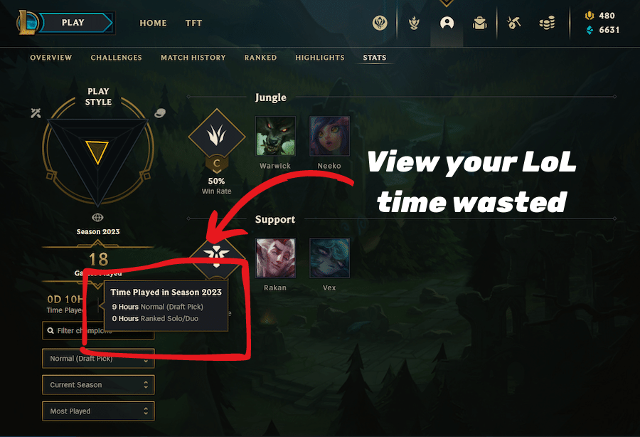check how much time i spent on lol